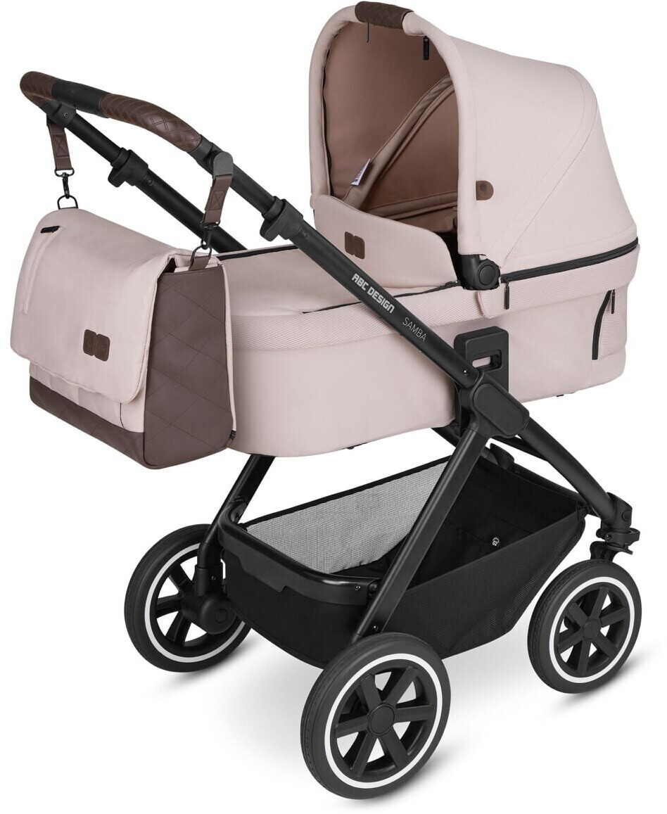 ABC Design - 3in1 Kinderwagen-Set Samba Starter Set inkl. Autositz Tulip  und XXL Zubehörpaket - Pure Edition - Berry 
