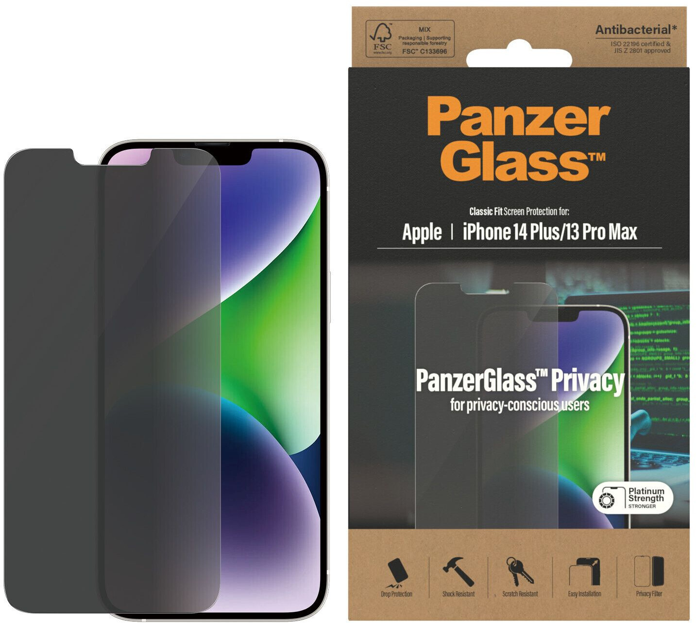 Panzerglass Protection d'écran Classic Fit iPhone 15 Pro Ma