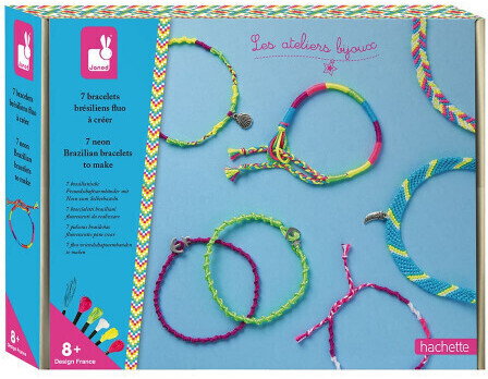 Photos - Creativity Set / Science Kit Janod 7 neon brazilian bracelets to make 