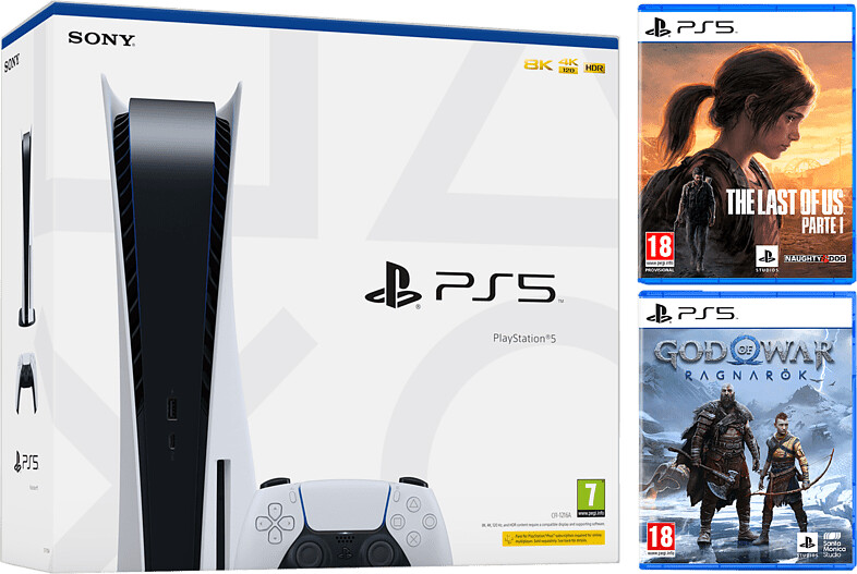 Sony PlayStation 5 (PS5) + God of War: Ragnarok + The Last of Us Part I a €  707,99 (oggi)
