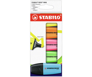 Stock Bureau - STABILO Étui de 5 Surligneur BOSS mini fluo coloris assortis