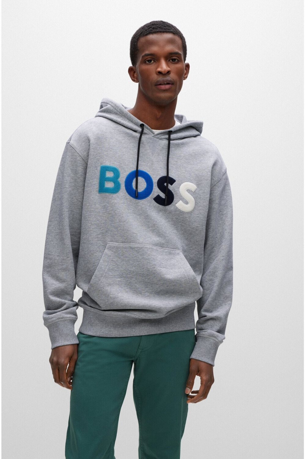 Grey hugo boss hoodie on sale