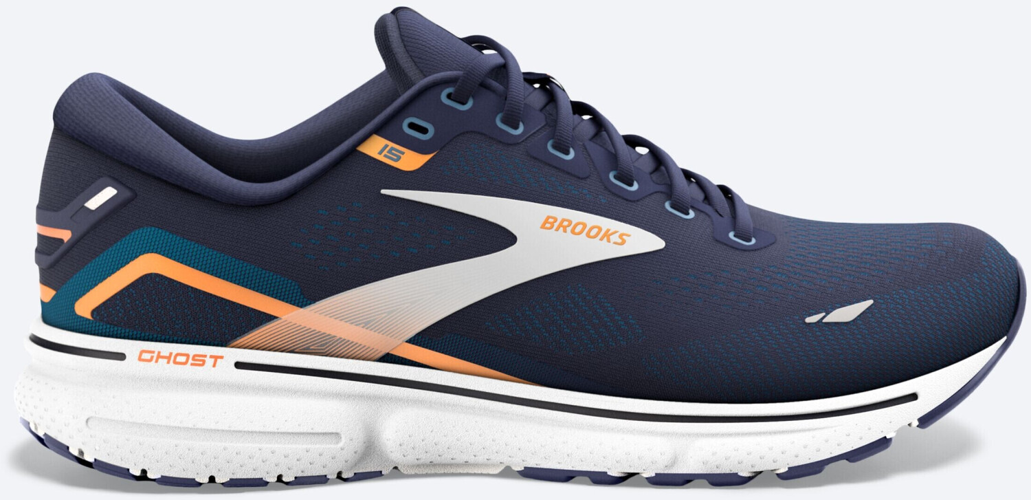 Brooks Ghost 15 (110393) peacoat/blue/orange pop (wide)