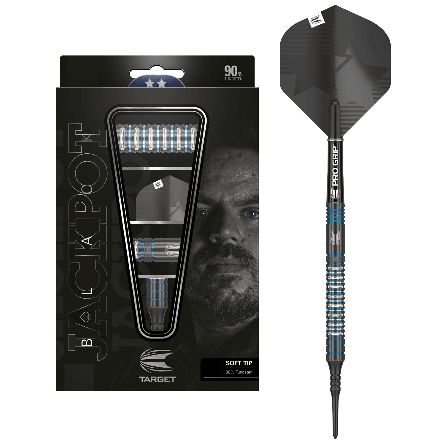 Target Adrian Lewis Black 90 % Tungsten 18 g Soft Tip Darts