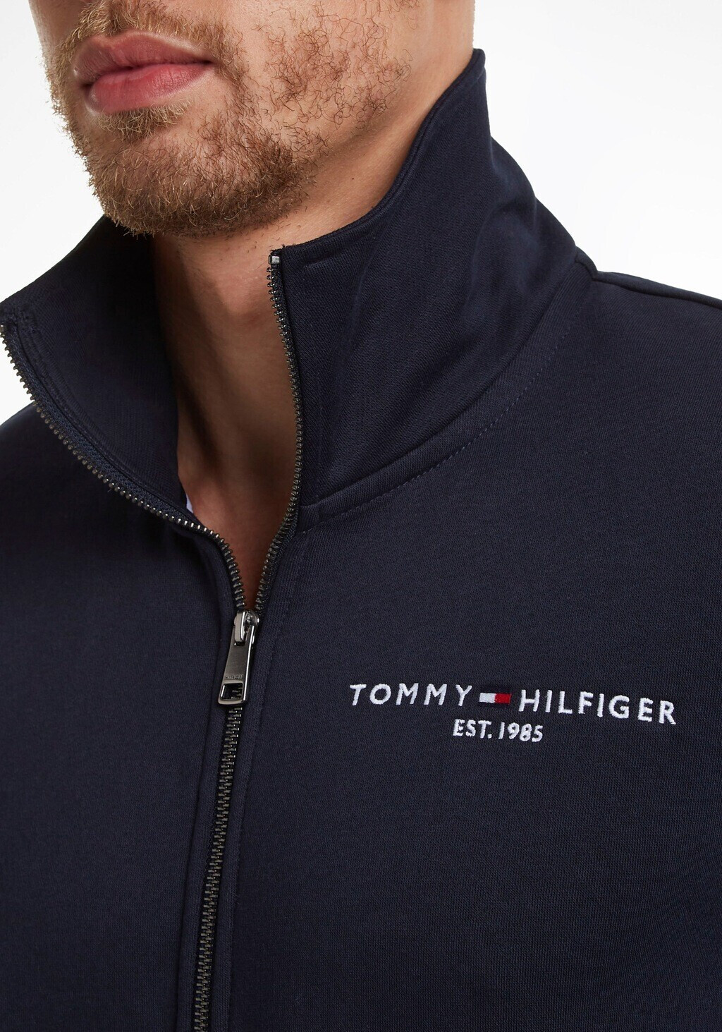 Hilfiger Logo Zip € Tommy ab | (MW0MW29327) 68,49 Tommy black Sweat Preisvergleich Thru bei
