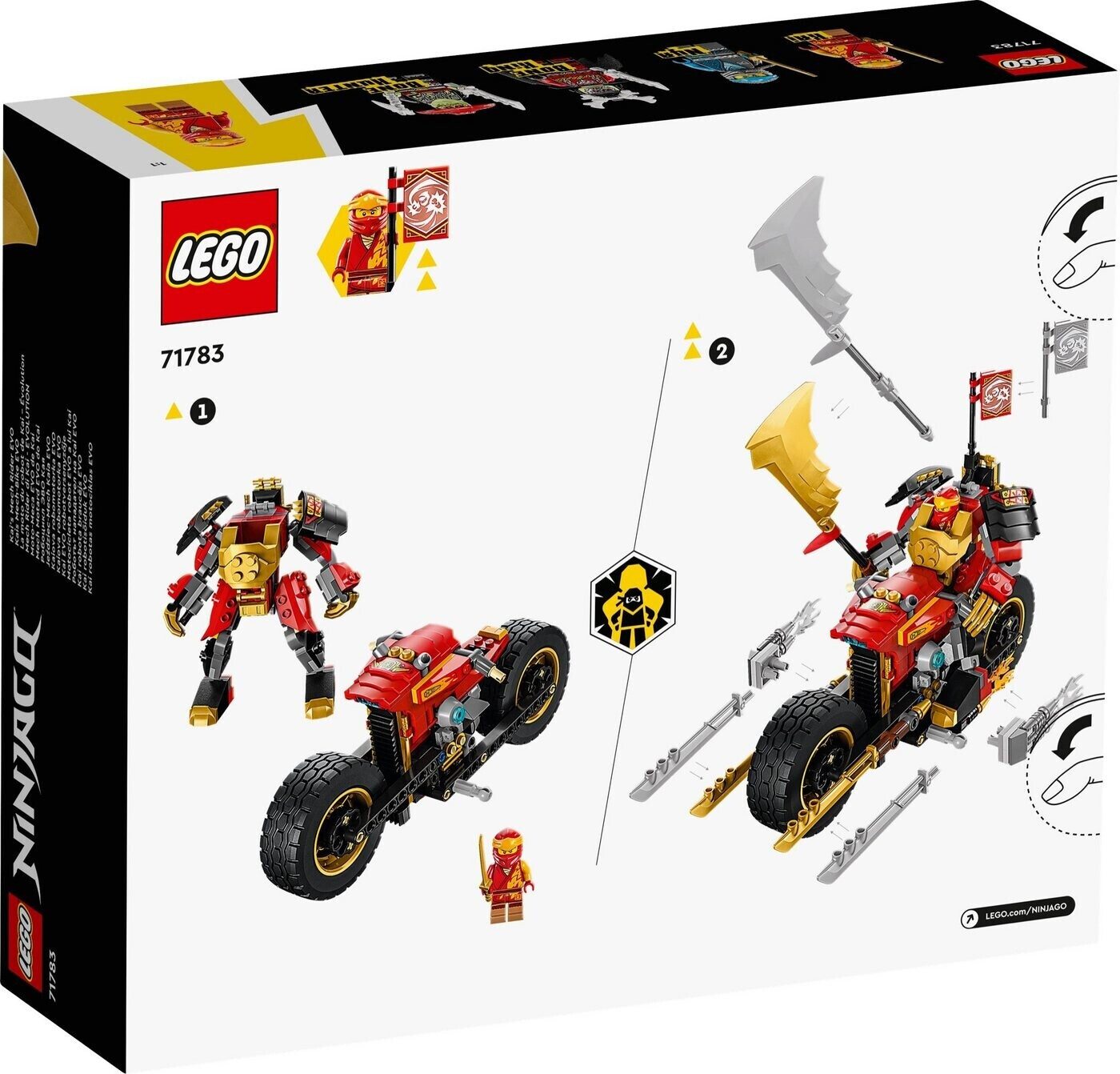 LEGO NINJAGO 71783 Kais Mech-Bike EVO, Ninja Motorrad Spielzeug von Lego