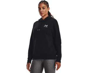 Under Armour Essential Fleece Hoodie, Black/White at John Lewis & Partners