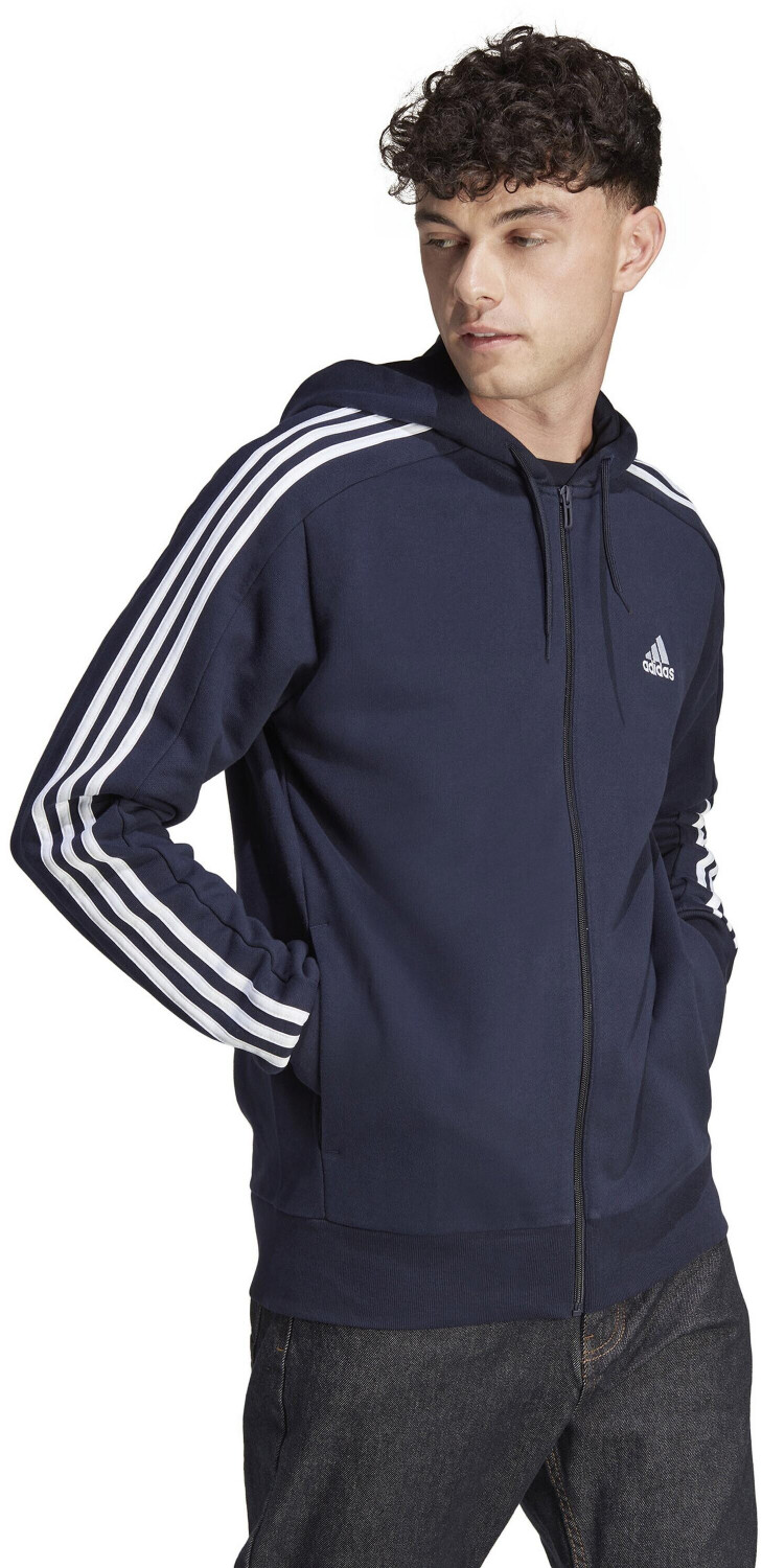 Buy Adidas Essentials French Terry 3-Stripes Sweatjacket legend ink-white  (IC0434) from £35.48 (Today) – Best Deals on