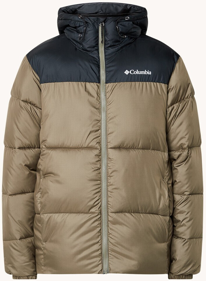 Columbia Men's Puffect Hooded Puffer Jacket stone green/black