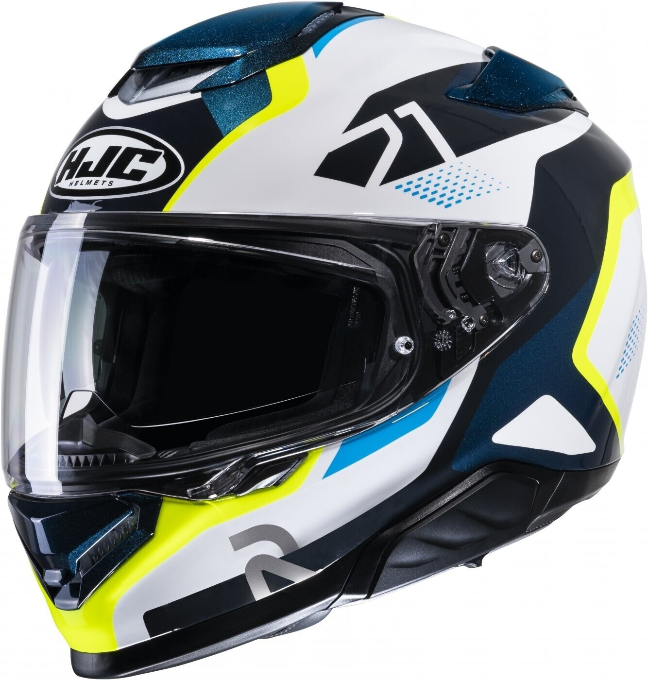HJC RPHA71 Hapel MC3H blanc/bleu/jaune fluo