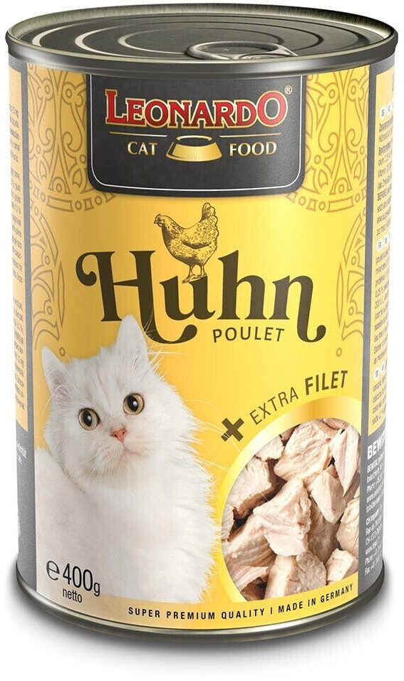 LEONARDO Cat Food Cat adult chicken with extra filet wet food 400g