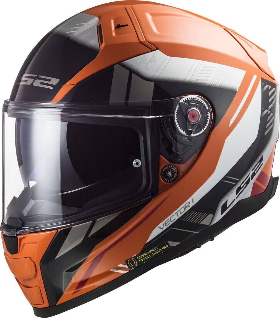 LS2 FF811 Vector II Stylus orange fluo/noir/argent