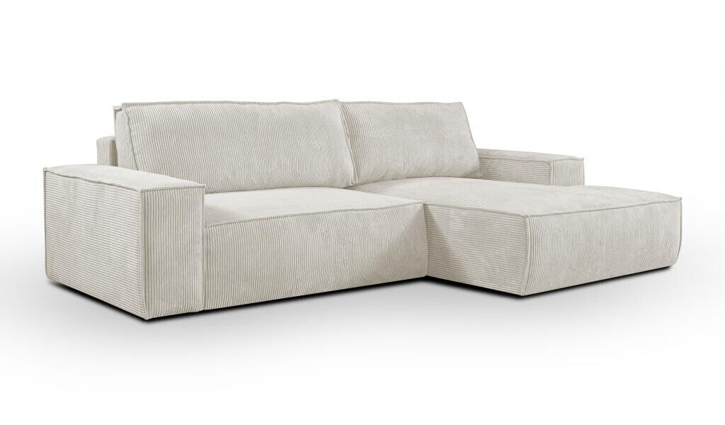 Vente-unique Corner sofa with sleep function Amelia right beige