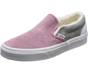 Vans suede slip on platform fur pink online