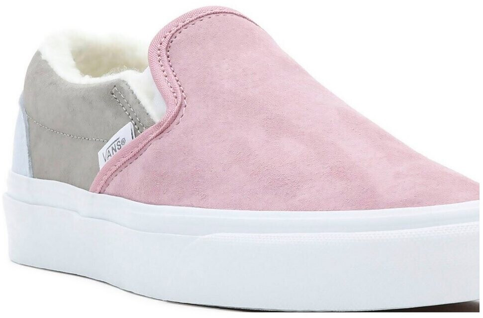 Vans suede slip on platform fur pink clearance