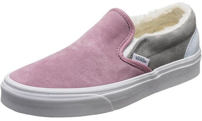 Suede slip on platform vans fur pink best sale