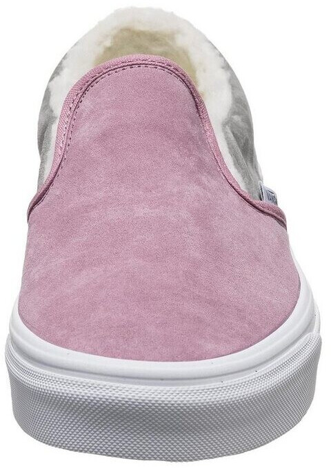 Suede slip on platform vans fur pink discount