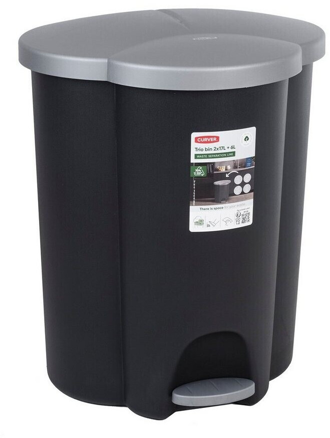 Curver Recycling Bins Trio (2x17l + 6l) black