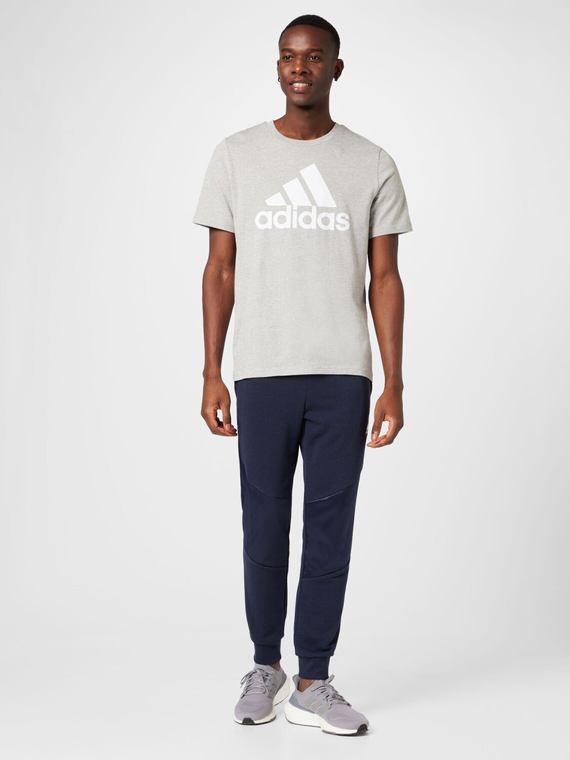 Jersey Single ab (IC9350) Adidas Logo heather grey Preisvergleich bei Essentials | T-Shirt Big 16,77 € medium