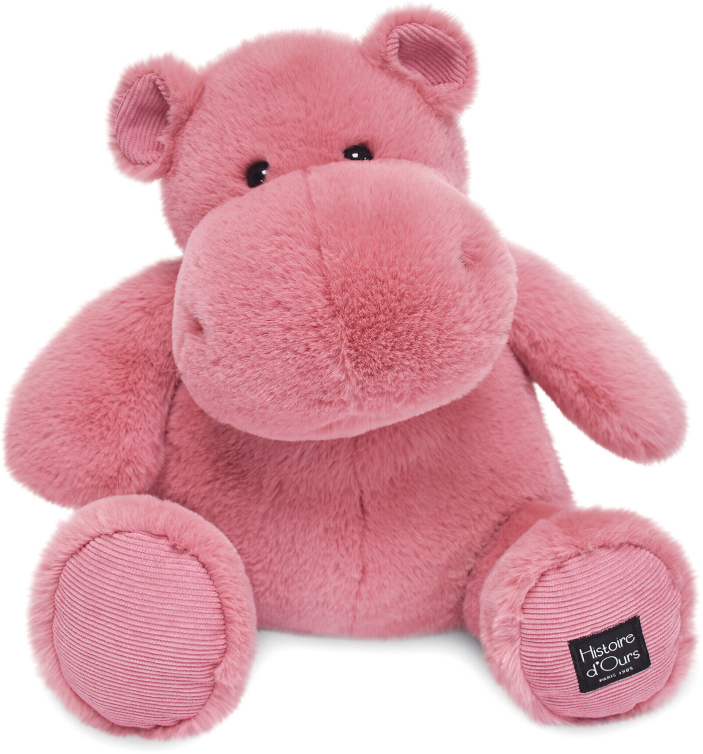 Histoire d'Ours Peluche hippopotame HIP'FUN Rose- Lait grenadine - 40 cm (HO3102)