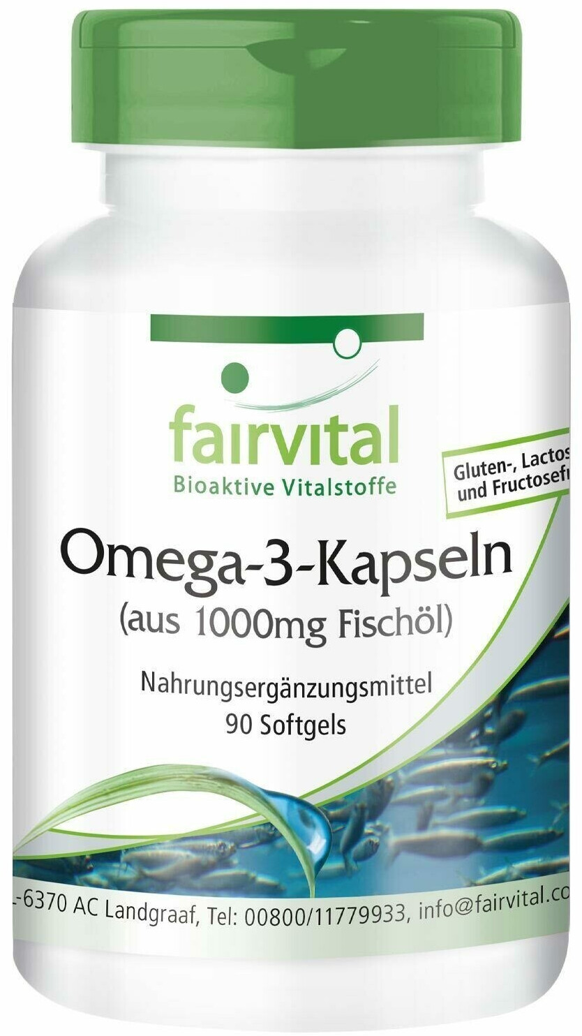 Fairvital Omega3Kapseln 1000mg Fischöl Softgels (90 Stk.) ab 15,95