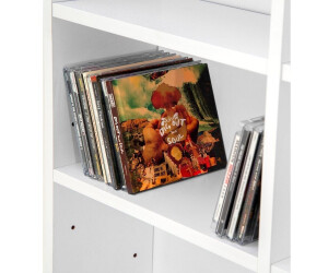 Étagère DVD CD aspect Bois avec Etagères réglables et amovibles