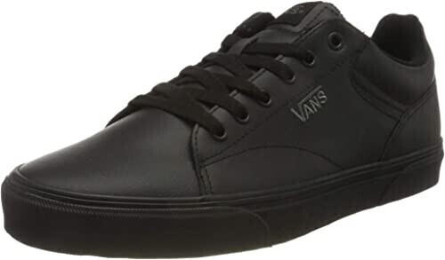 Vans black store leather trainers