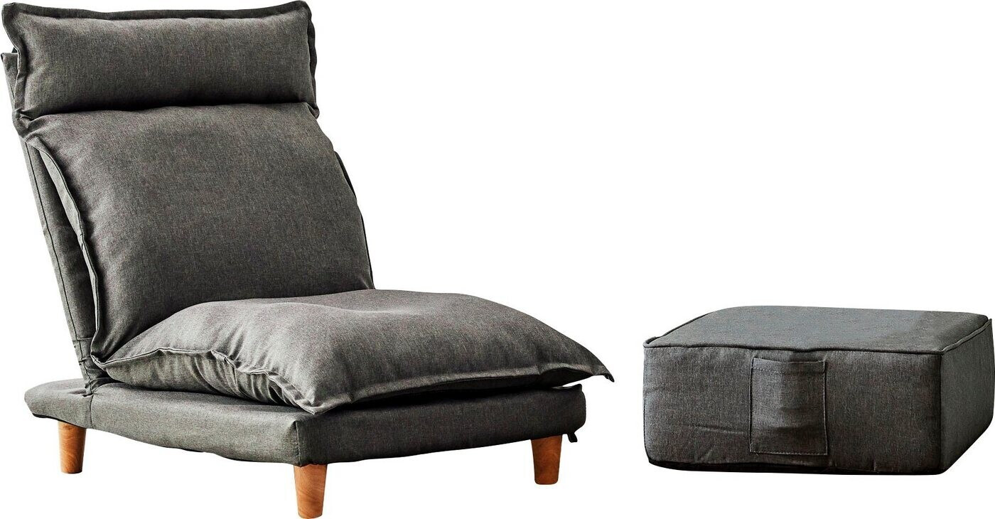 SalesFever Sessel mit Hocker grau/natur (394830) ab 309,00 € |  Preisvergleich bei