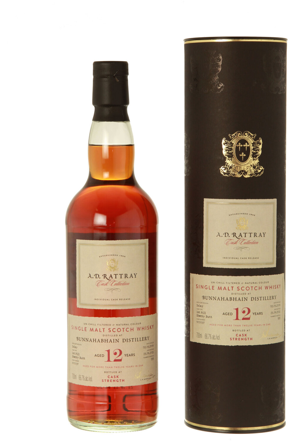 A.D. Rattray Bunnahabhain Aged 12 Years Cask Strength 0,7l 66,7% ab 139 ...