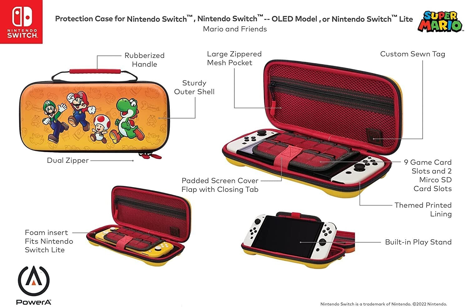 Étui pour console de jeux - PowerA - Mario Pop Art - pour Nintendo Switch,  Nintendo Switch Lite, Nintendo Switch OLED - Housse de protection Switch