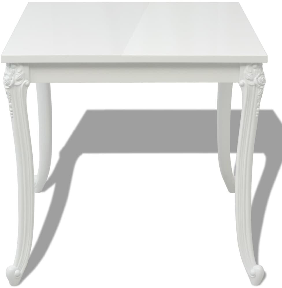 vidaXL Dining Table 80x80x76cm High Gloss White