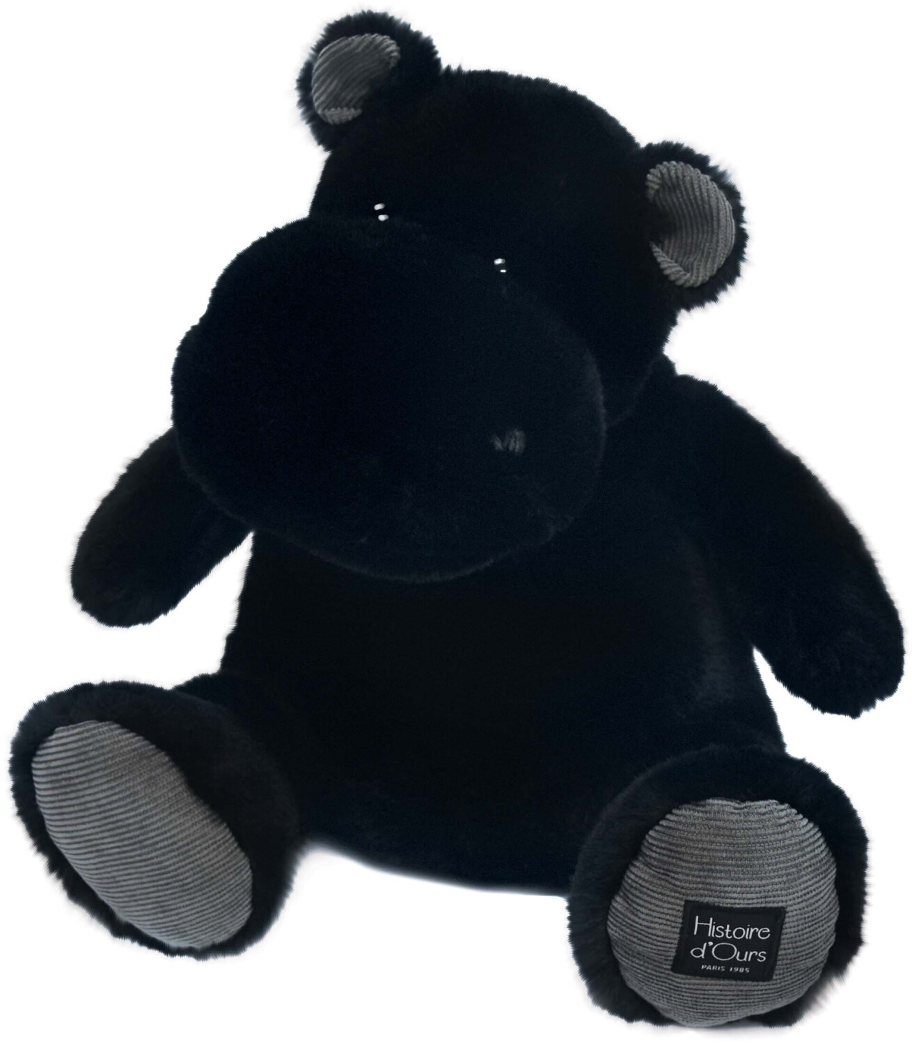 Histoire d'Ours Peluche Hippopotame HIP'STAR Noir - 40 cm (HO3106)