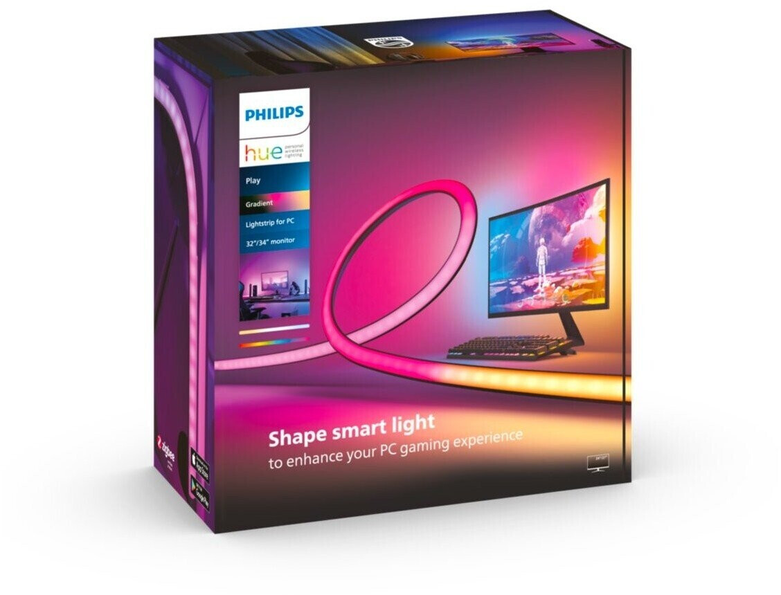 Philips Hue Play Gradient PC Lightstrip 32/34” RGBW 116cm Starter Kit  (929003498602) ab 129,90 € | Preisvergleich bei