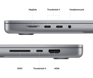 MacBook Pro 14 pouces reconditionné avec puce Apple M1 Max, CPU 10 cœurs et  GPU 32 cœurs - Argent - Apple (BE)