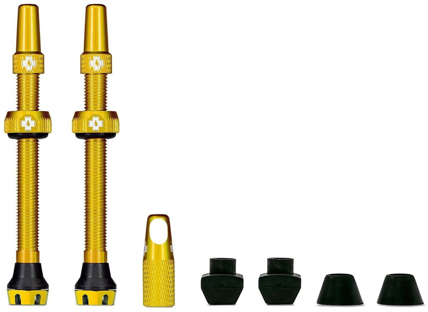 Muc-Off Tubeless Valve Kit V2 Universal for MTB & Road 44mm gold