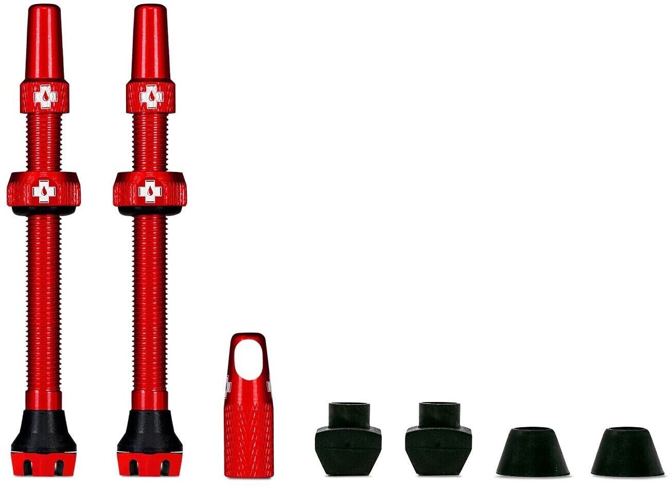 Muc-Off Tubeless Valve Kit V2 Universal for MTB & Road 60mm red