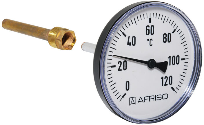 AFRISO Bimetall-Zeigerthermometer DN 15 (1/2), -20/60°C BiTh 63 K