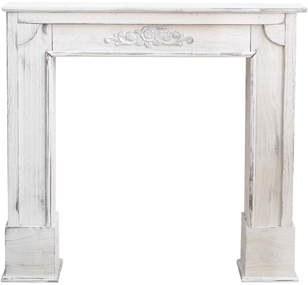 Rebecca Mobili Chimney Mantlepiece Wood 100 x 105 x 21 cm Shabby White