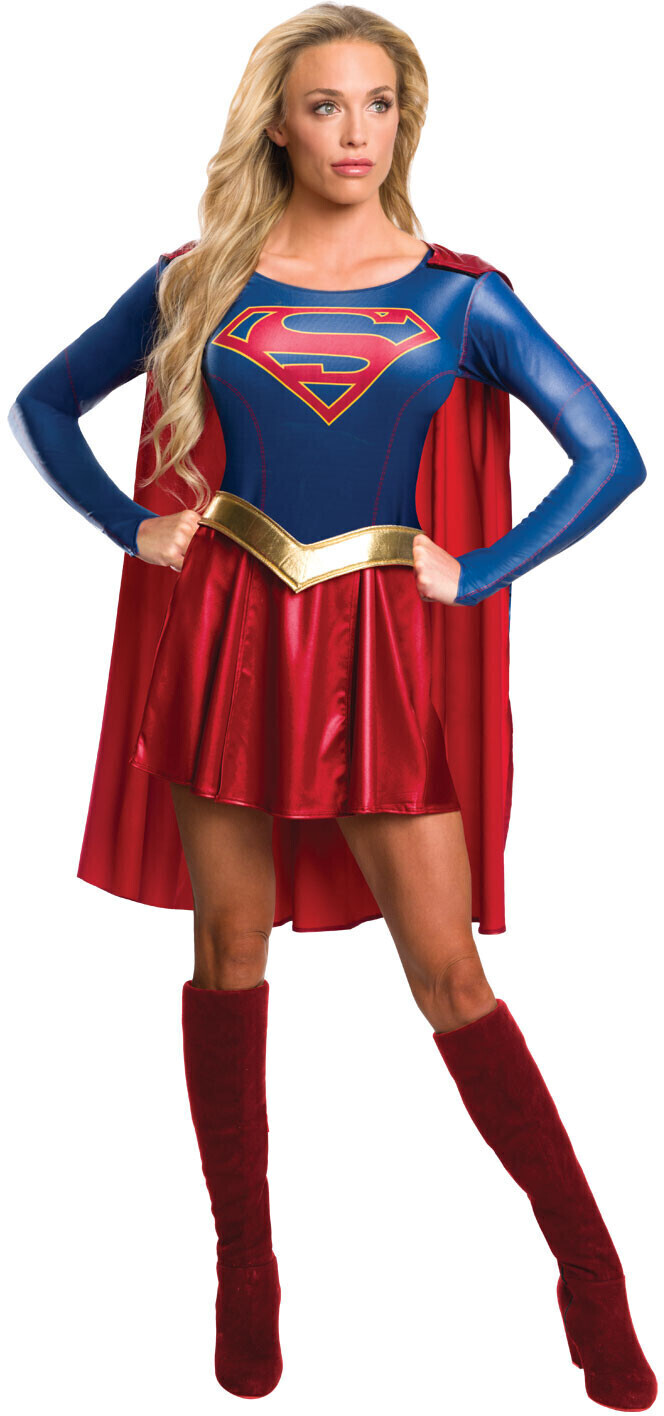 Carnevale Costumi da supereroi rossi Set di abiti supergirl per