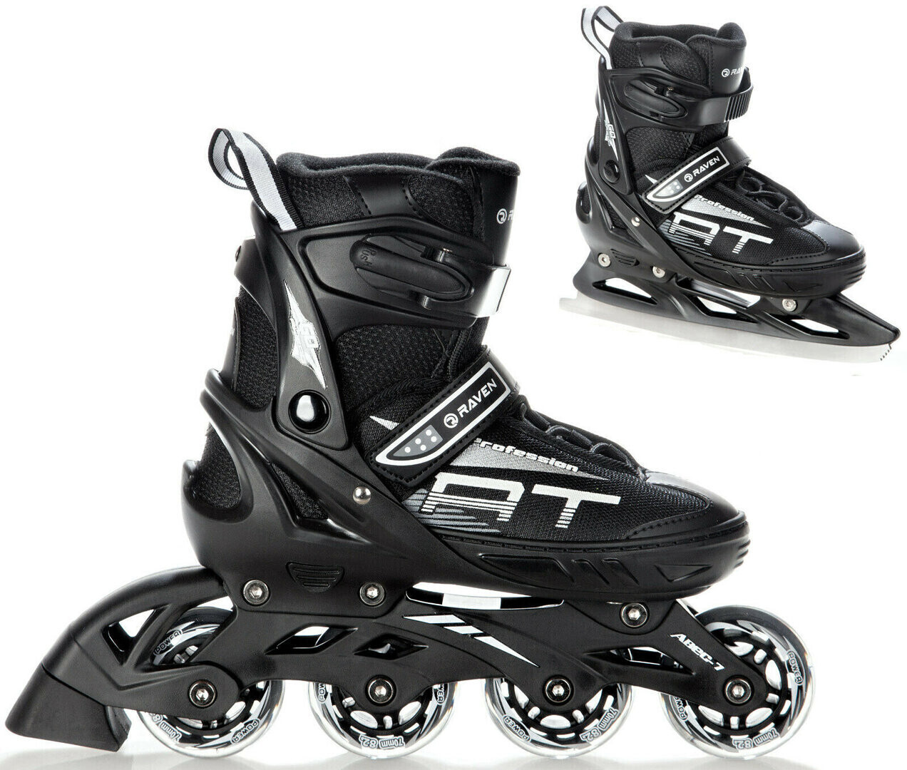 Raven Profession 2in1 Inliner/Ice Skates black