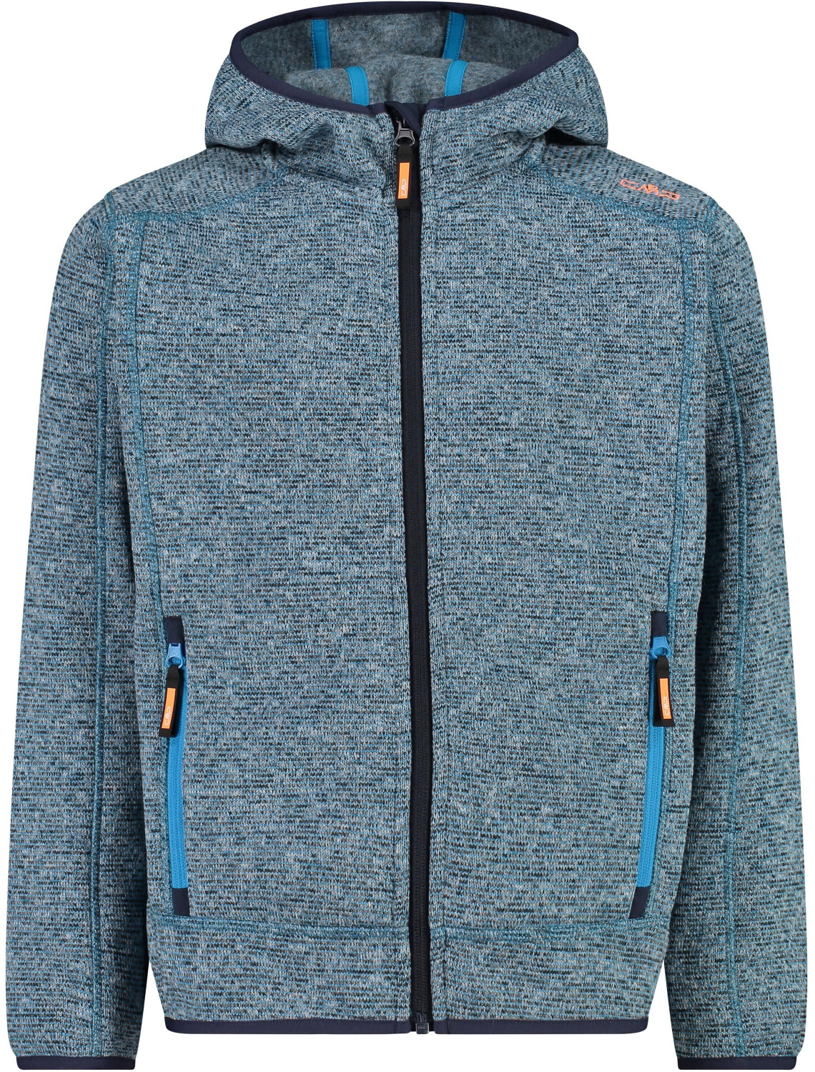 CMP Boy Fleece Jacket Fix Hood (3H60844) danubio/bblue/flamingo fluo