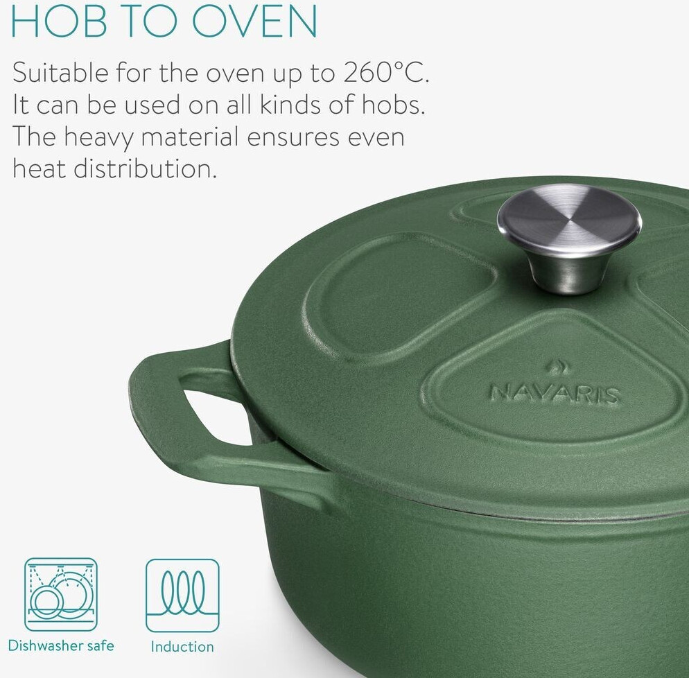 Navaris Casserole 24 cm dark green matt