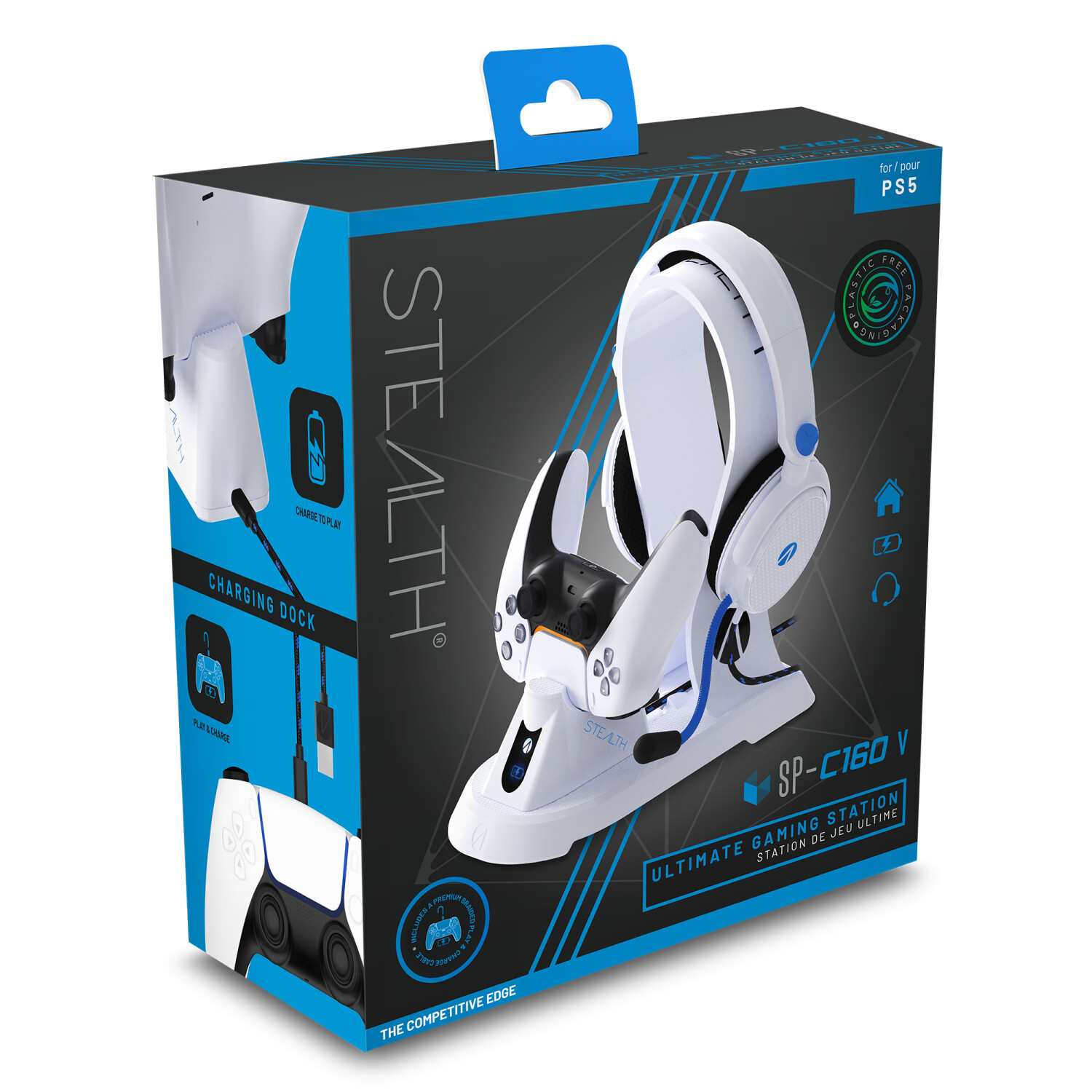 Stealth xbox one charging station with headset clearance stand