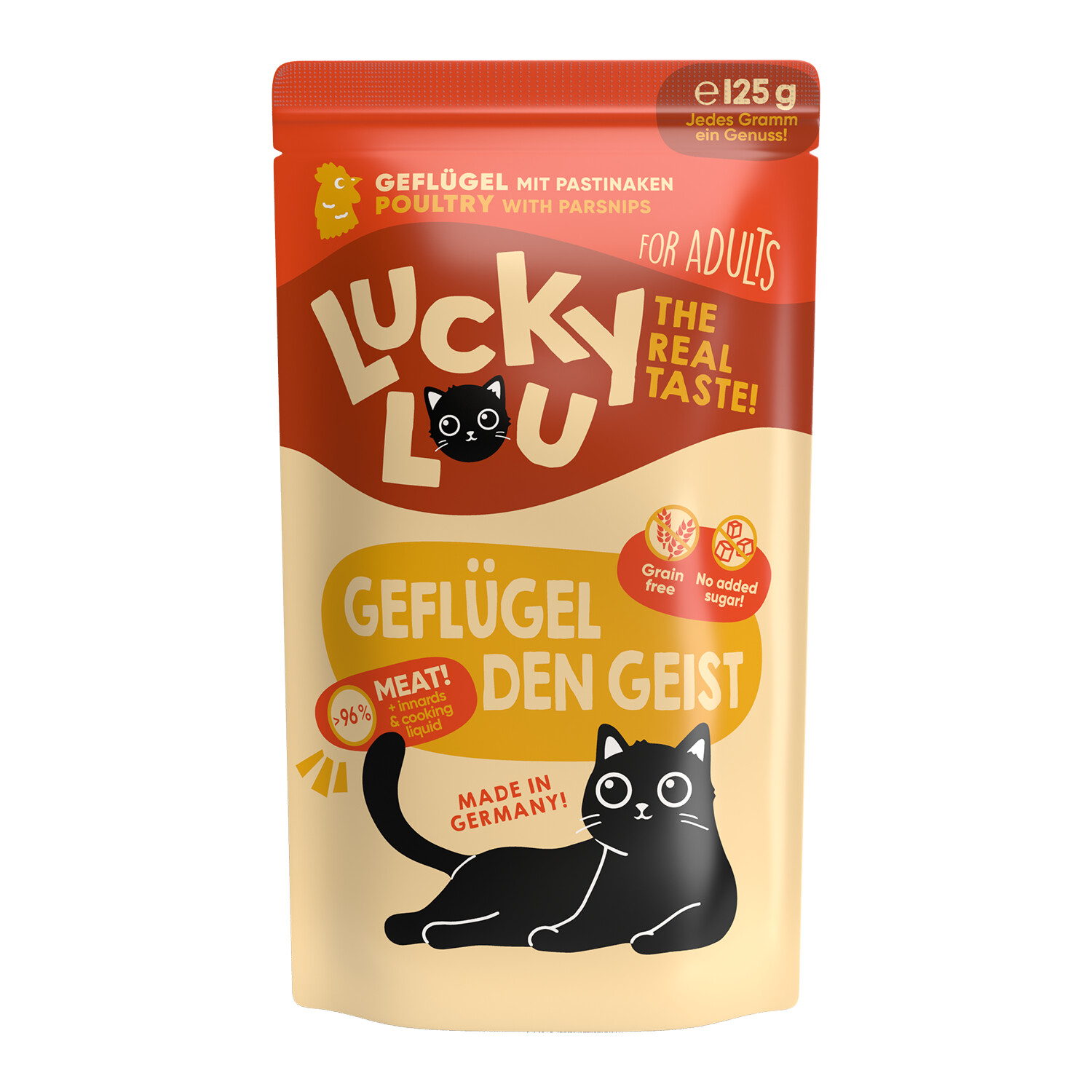 Lucky Lou Adult Poultry with Parsnips Wet Cat Food 125g
