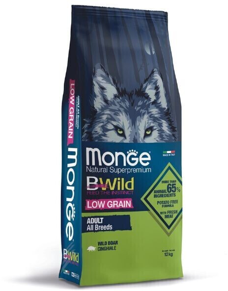 Monge Canine Adult All Breeds BWild Low Grain Wild Boar (12Kg)