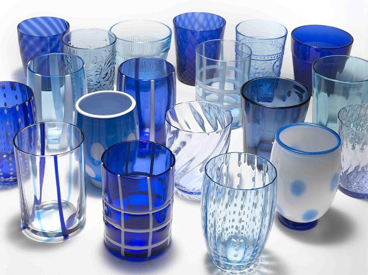 Zafferano Melting Pot 6 mixing glasses Bicolor Blue/Aquamarine