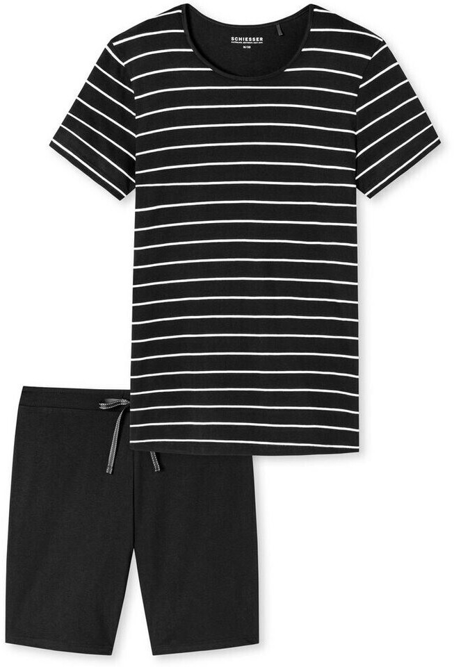 Schiesser selected! premium Pajamas short stripes black