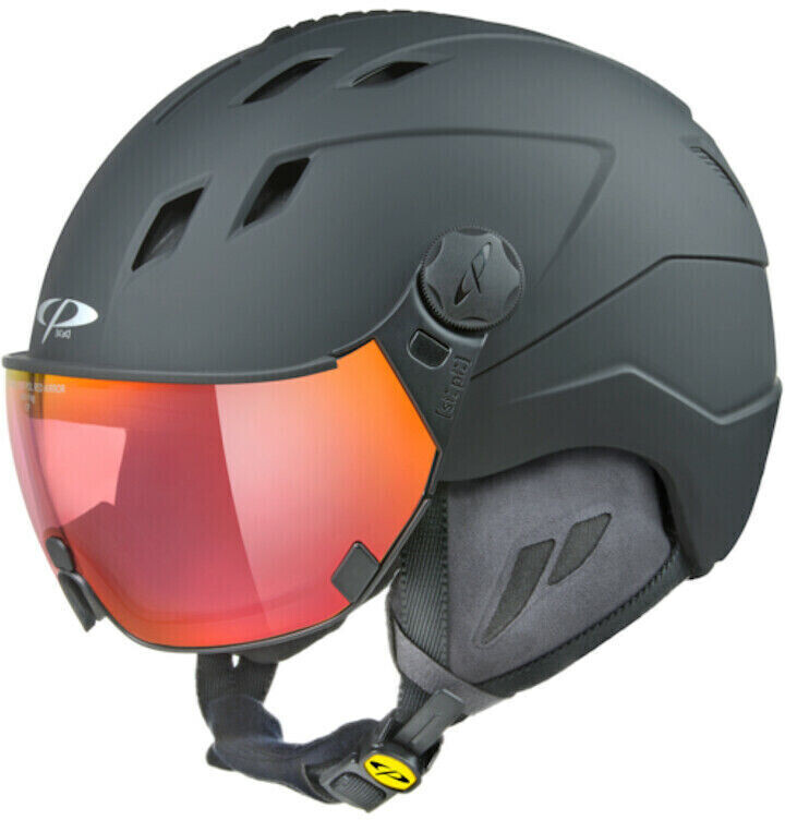 CP Helmets Corao+ black soft touch + red lens