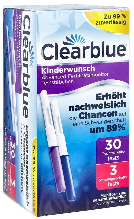Clearblue Fertilitätsmonitor inkl. Teststäbchen (30Stk & Schwangerschaftstests (3Stk.)