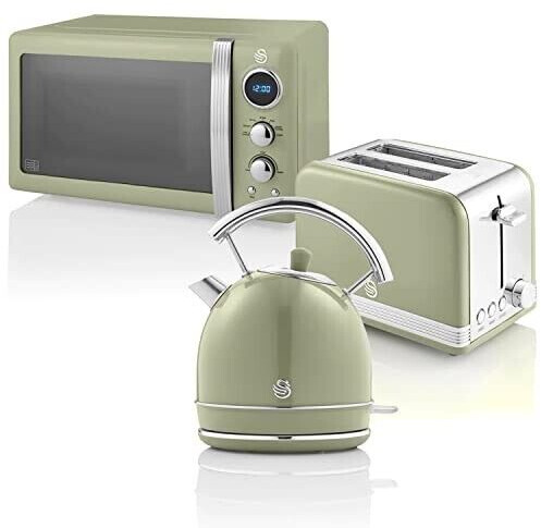 Swan Retro Microwave + Kettle + Toaster 2 Green